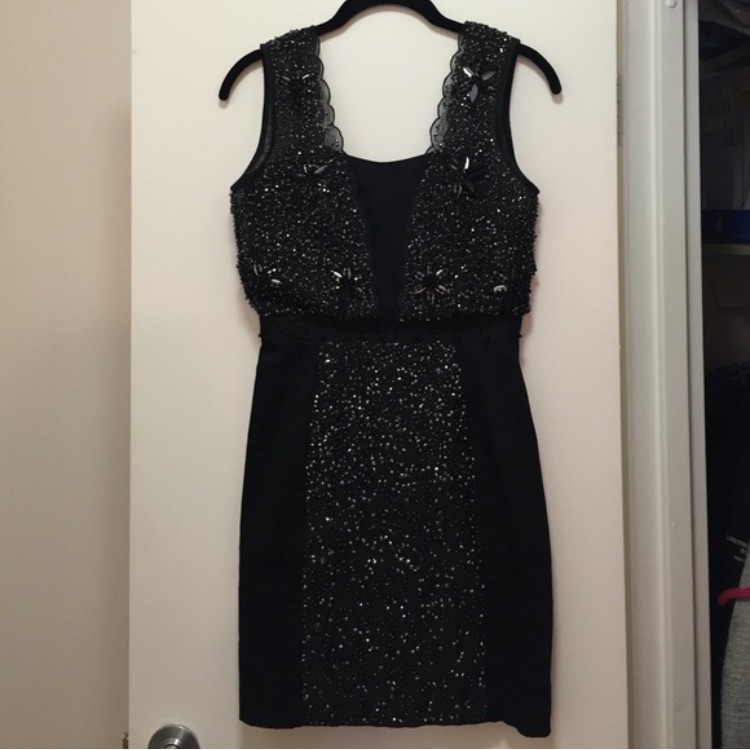 French Connection Black Sequin Dress